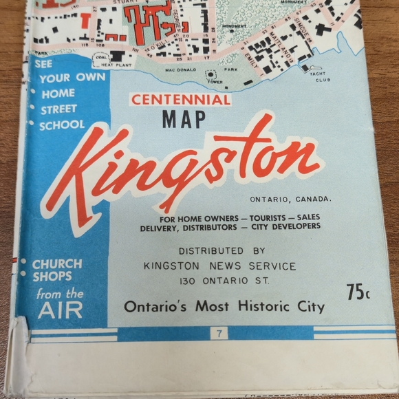 VINTAGE Kingston Centennial 1846-1946 Official Map Rare Visitor Lot - Picture 3 of 15
